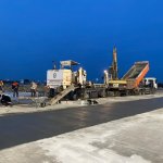 Concrete airport runway works